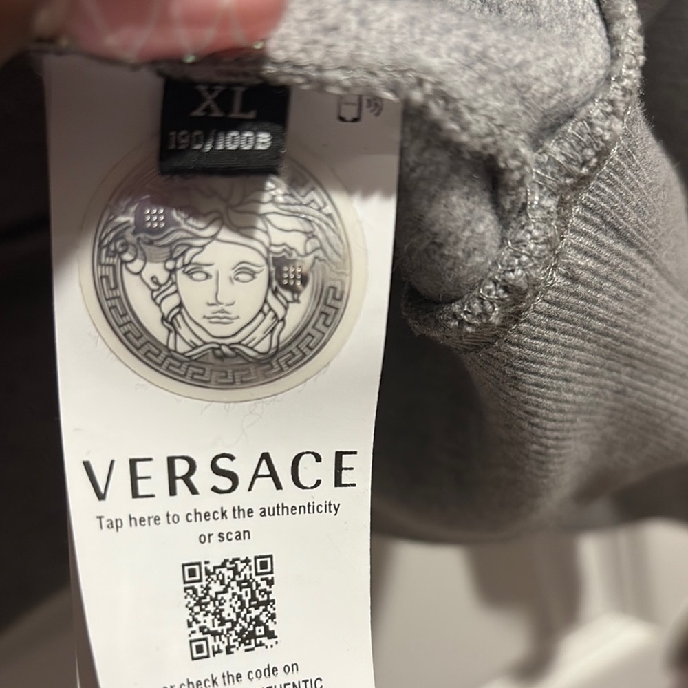 Versace Gray Crewneck Sweater with Greek Key Pattern - Picture 5 of 8